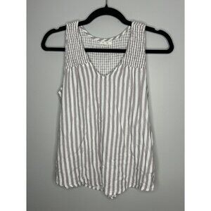 Maurice’s grey and white striped v-neck tank women’s size M flowy comfy summer
